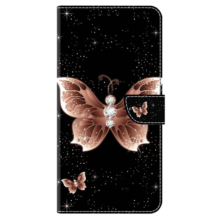 For Google Pixel 9 / 9 Pro Case 3D Pattern PU Leather Wallet Phone Cover with Stand - Pink Diamond Butterfly