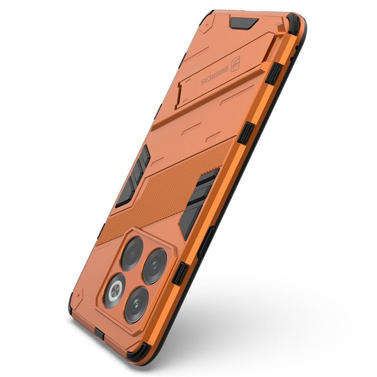 For OnePlus 10T 5G / Ace Pro 5G Mobile Phone Shell with Kickstand PC+TPU Hybrid Phone Case Anti-drop Cover - Orange