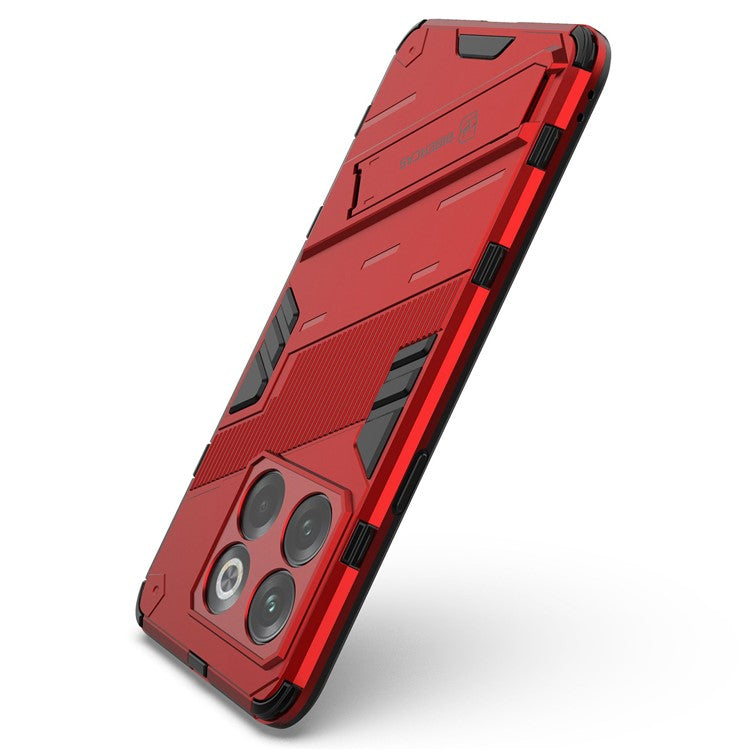 For OnePlus 10T 5G / Ace Pro 5G Mobile Phone Shell with Kickstand PC+TPU Hybrid Phone Case Anti-drop Cover - Red