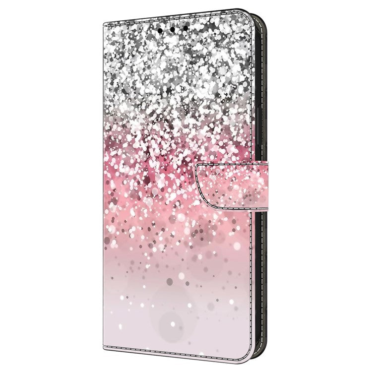 For iPhone 16 Pro Wallet Case Magnetic Clasp 3D Pattern Leather Phone Cover - Gradient