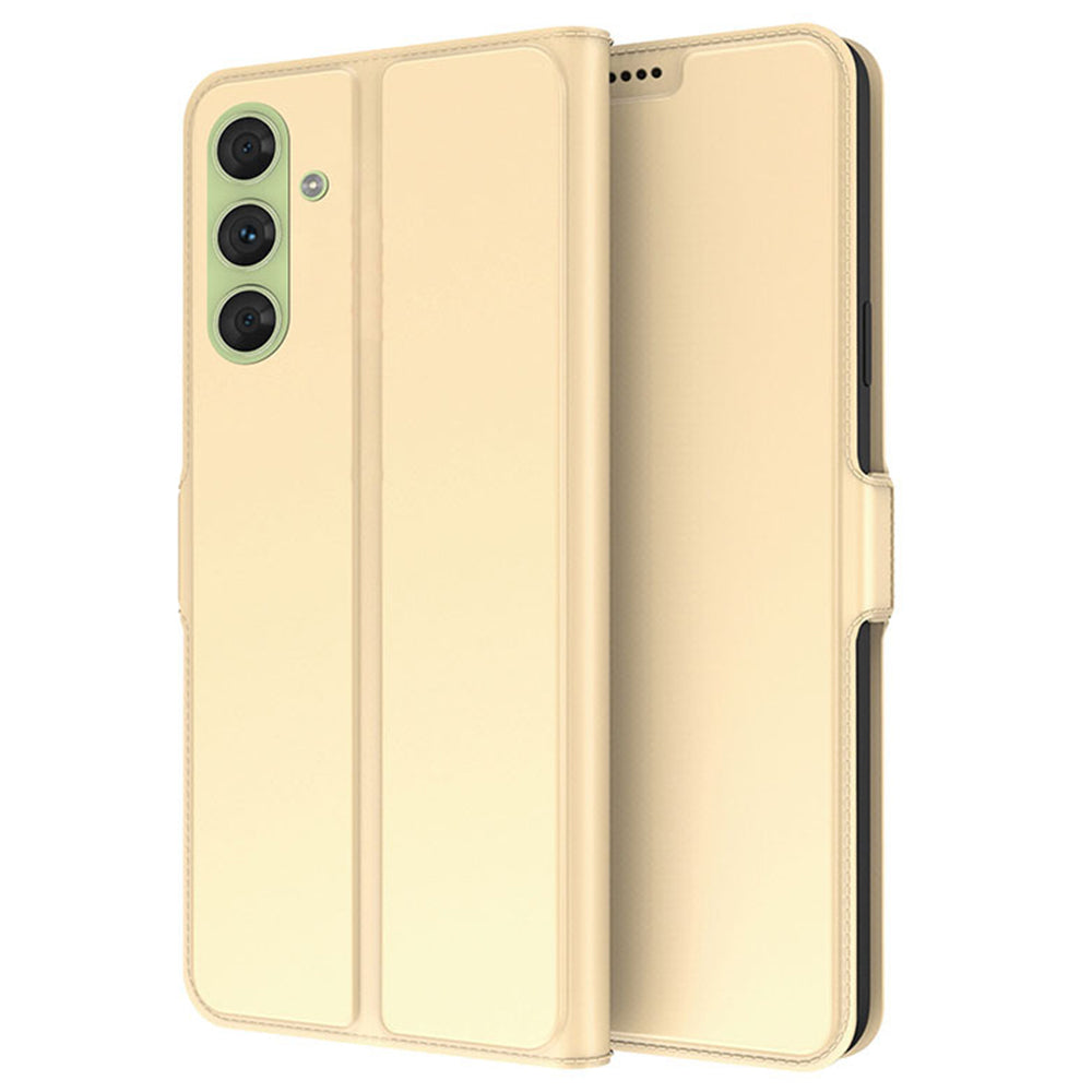 For Samsung Galaxy A16 5G / A16 4G Case Shockproof TPU Inner Shell Leather Phone Cover - Gold