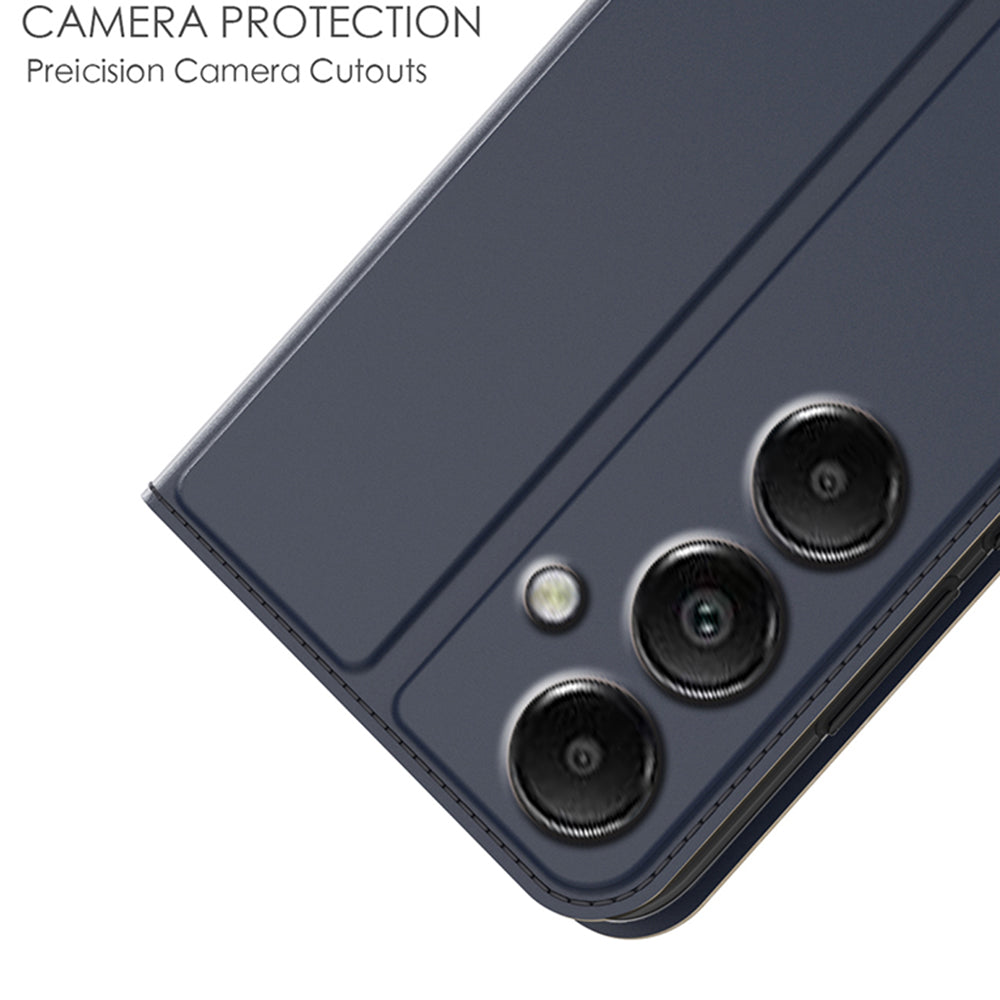 For Samsung Galaxy A16 5G / A16 4G Case PU Leather Phone Cover with Card Holder Stand Magnetic Closure - Blue