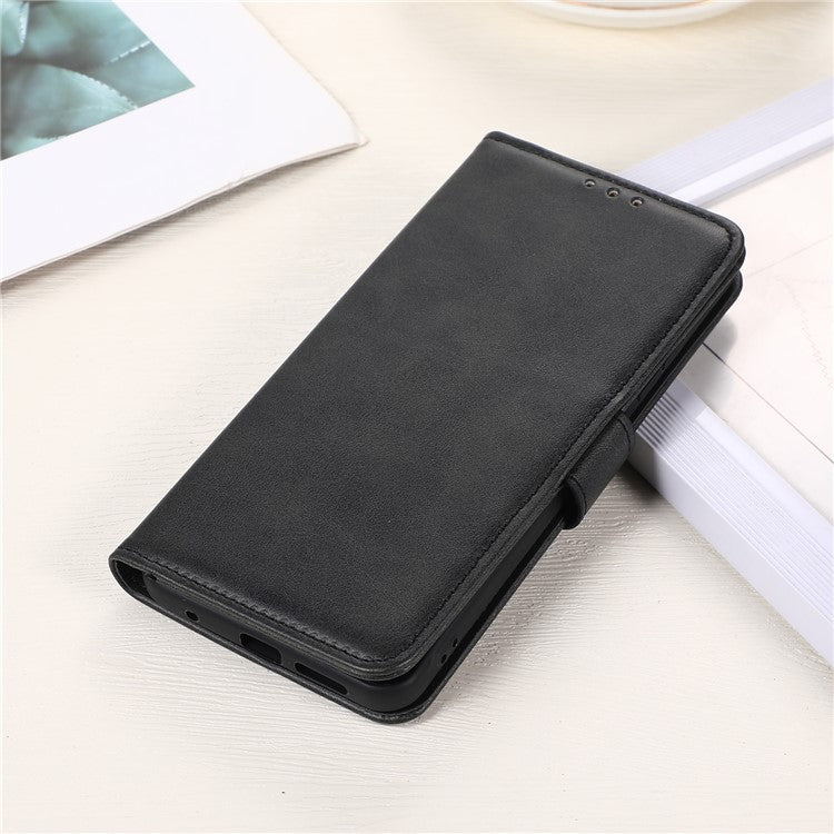 For OnePlus Nord 4 Case Cowhide Texture Leather Wallet Phone Cover with Stand - Black