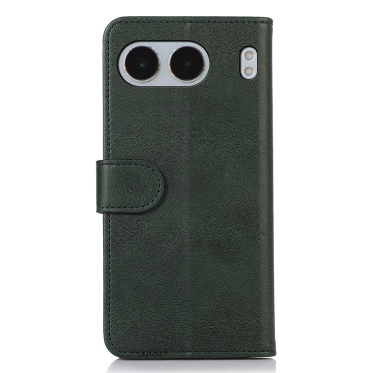 For OnePlus Nord 4 Case Cowhide Texture Leather Wallet Phone Cover with Stand - Green