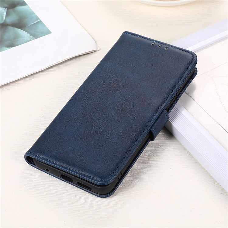 For OnePlus Nord 4 Case Cowhide Texture Leather Wallet Phone Cover with Stand - Blue