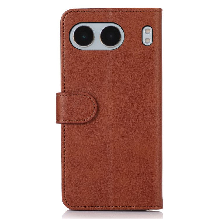 For OnePlus Nord 4 Case Cowhide Texture Leather Wallet Phone Cover with Stand - Brown