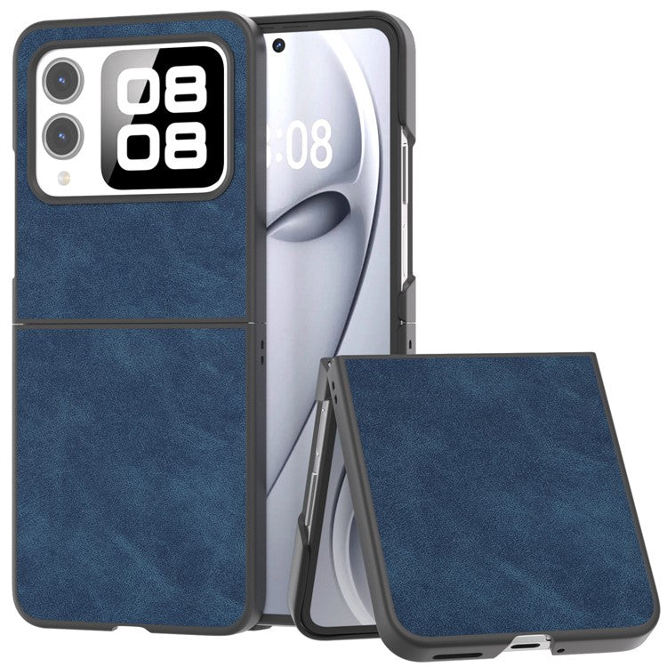 For Huawei nova Flip 5G Case PU+PC Shockproof Phone Cover Black Edge - Blue