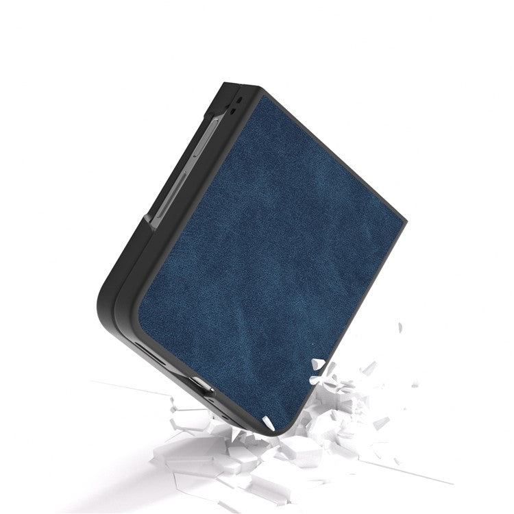 For Huawei nova Flip 5G Case PU+PC Shockproof Phone Cover Black Edge - Blue