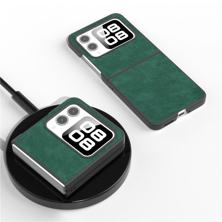 For Huawei nova Flip 5G Case PU+PC Shockproof Phone Cover Black Edge - Green