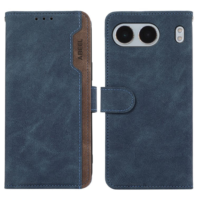 ABEEL For OnePlus Nord 4 Case Color Splicing Leather Flip Phone Cover RFID Blocking - Blue