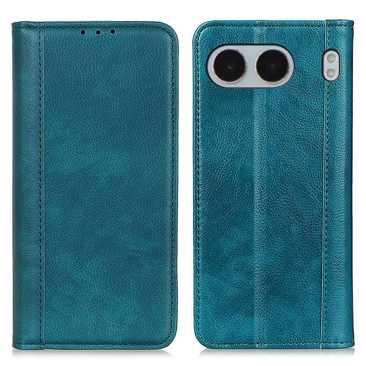 For OnePlus Nord 4 Stand Case Split Leather Litchi Texture Wallet Phone Cover - Green