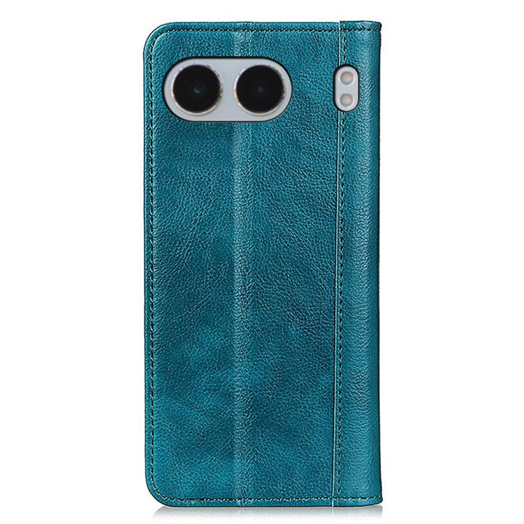 For OnePlus Nord 4 Stand Case Split Leather Litchi Texture Wallet Phone Cover - Green