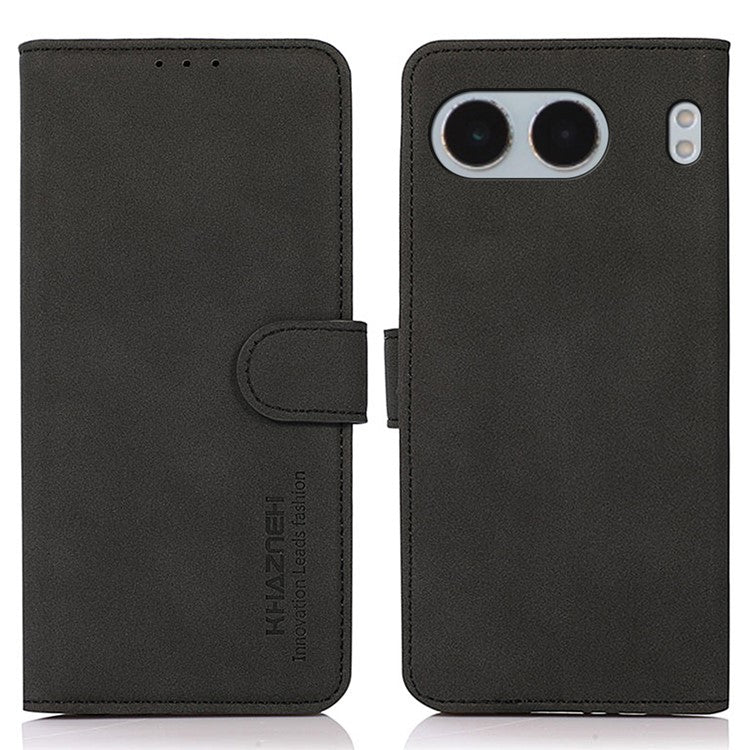 KHAZNEH For OnePlus Nord 4 Stand Case PU Leather Wallet Phone Cover - Black
