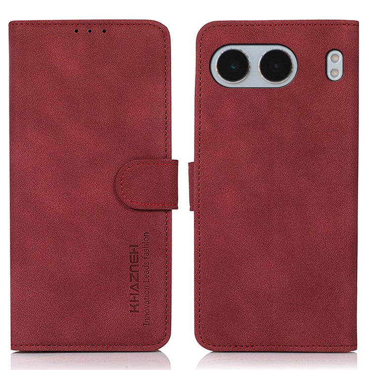 KHAZNEH For OnePlus Nord 4 Stand Case PU Leather Wallet Phone Cover - Red