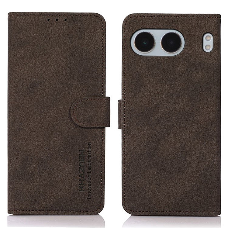 KHAZNEH For OnePlus Nord 4 Stand Case PU Leather Wallet Phone Cover - Brown