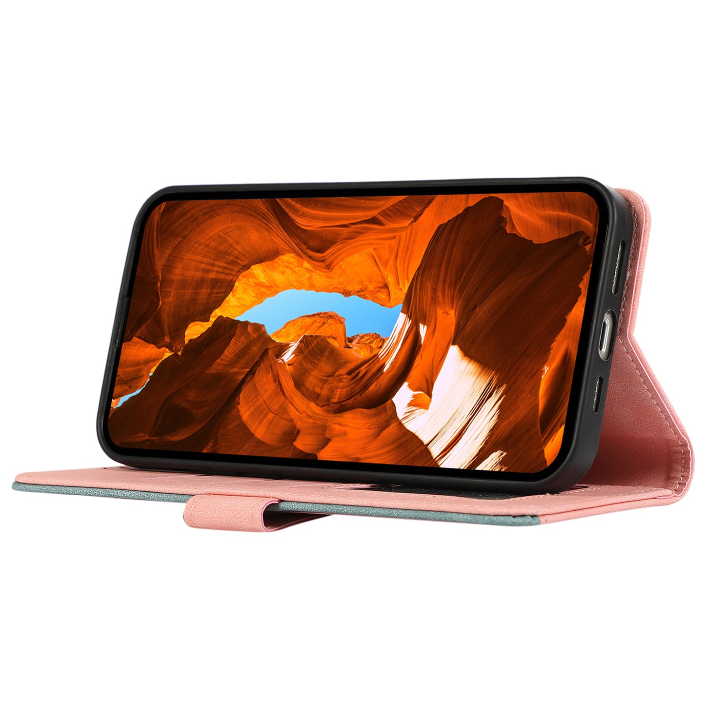 ABEEL For Samsung Galaxy A06 Case Color Splicing Leather Flip Phone Cover RFID Blocking - Pink