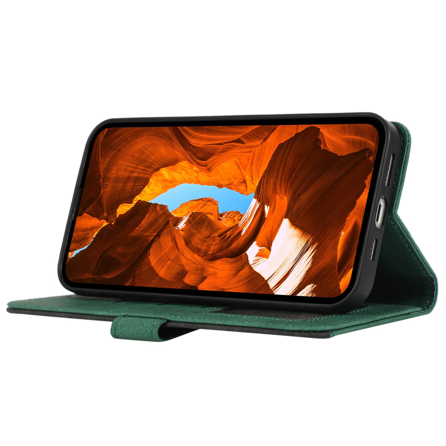 ABEEL For Samsung Galaxy A06 Case Color Splicing Leather Flip Phone Cover RFID Blocking - Green