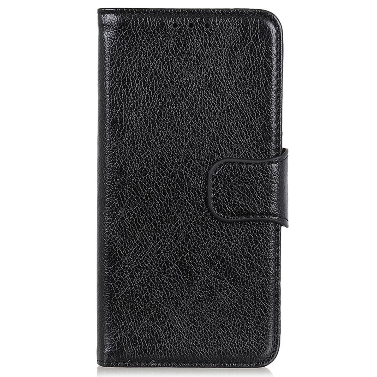 For Samsung Galaxy A16 5G / A16 4G Case Nappa Texture Split Leather Wallet Phone Cover - Black