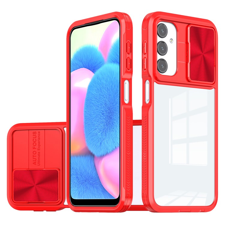 For Samsung Galaxy A24 4G (162.1 x 77.6 x 8.3mm) Case TPU+PC Clear Phone Cover - Red