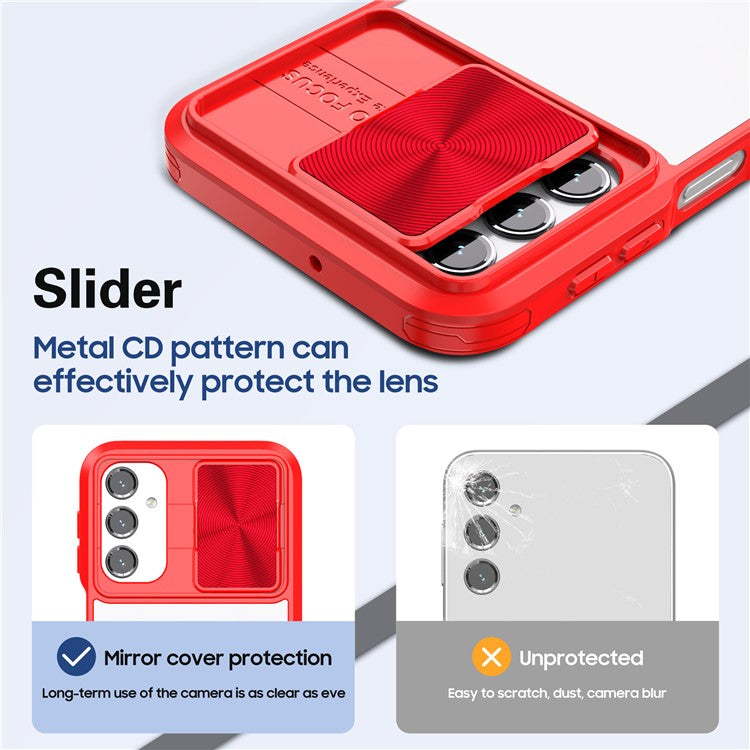 For Samsung Galaxy A24 4G (162.1 x 77.6 x 8.3mm) Case TPU+PC Clear Phone Cover - Red