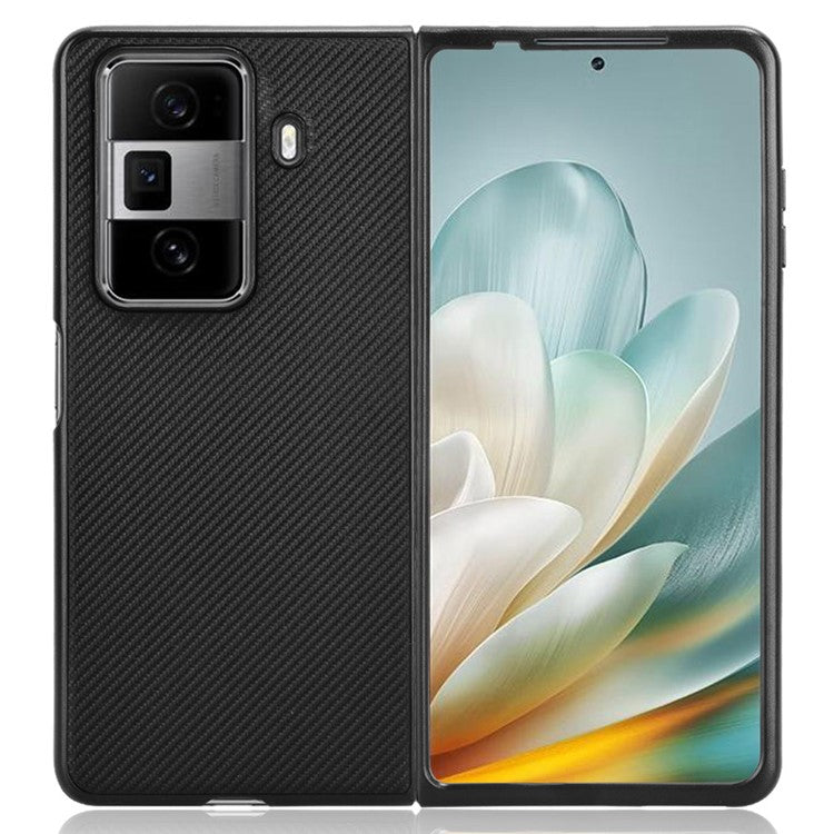 For Honor Magic Vs3 5G Case Carbon Fiber Texture Shockproof PU+PC Phone Cover - Black