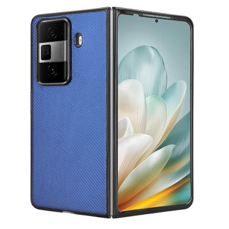 For Honor Magic Vs3 5G Case Carbon Fiber Texture Shockproof PU+PC Phone Cover - Blue