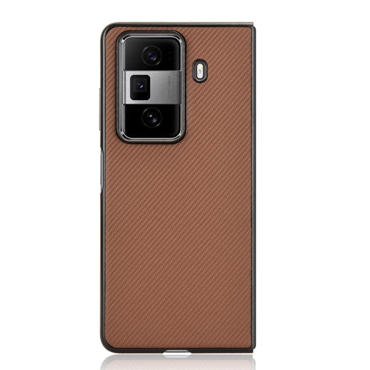 For Honor Magic Vs3 5G Case Carbon Fiber Texture Shockproof PU+PC Phone Cover - Brown
