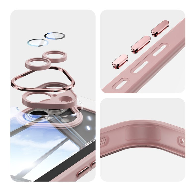 For iPhone 16 Case Drop-Proof TPU + Acrylic Protective Phone Cover - Pink