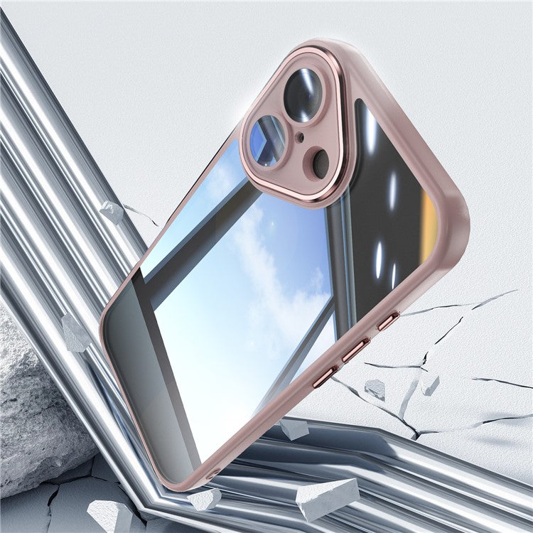 For iPhone 16 Case Drop-Proof TPU + Acrylic Protective Phone Cover - Pink