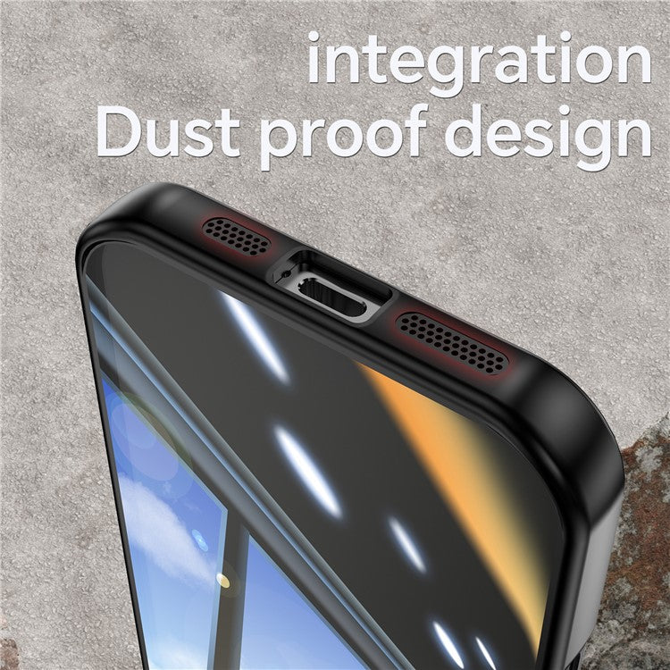 For iPhone 16 Case Drop-Proof TPU + Acrylic Protective Phone Cover - Black / Red