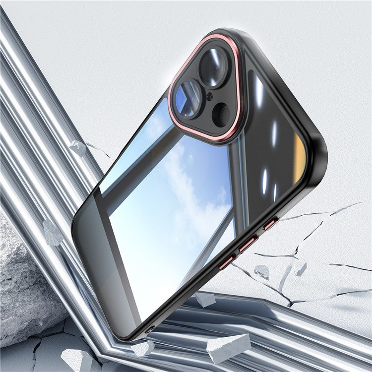 For iPhone 16 Case Drop-Proof TPU + Acrylic Protective Phone Cover - Black / Red