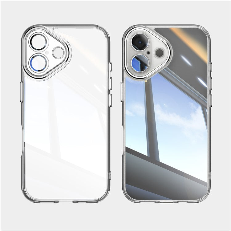 For iPhone 16 Plus Case Drop-Proof TPU + Acrylic Protective Phone Cover - Transparent White