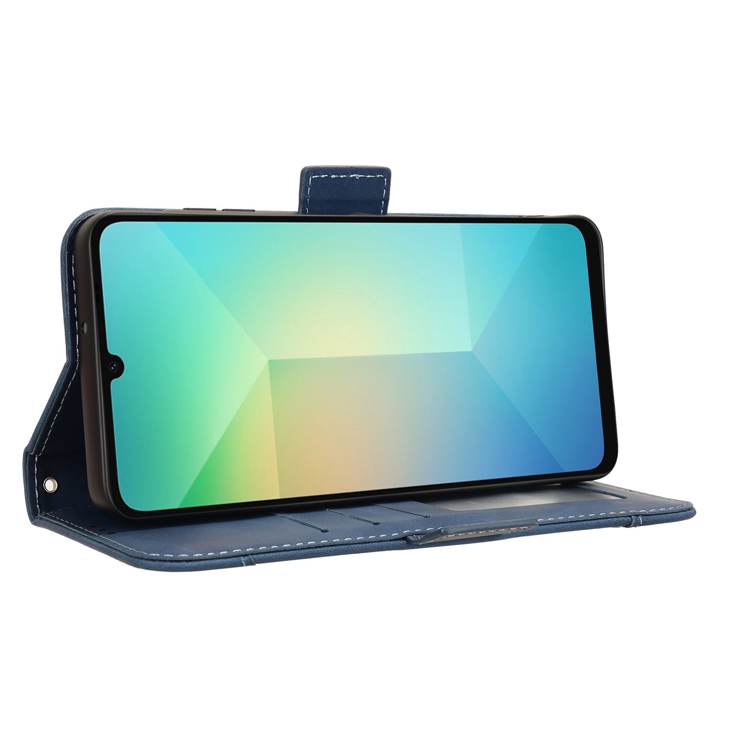 For Samsung Galaxy A06 Leather Case Phone Wallet Cover with Multiple Card Slots - Blue