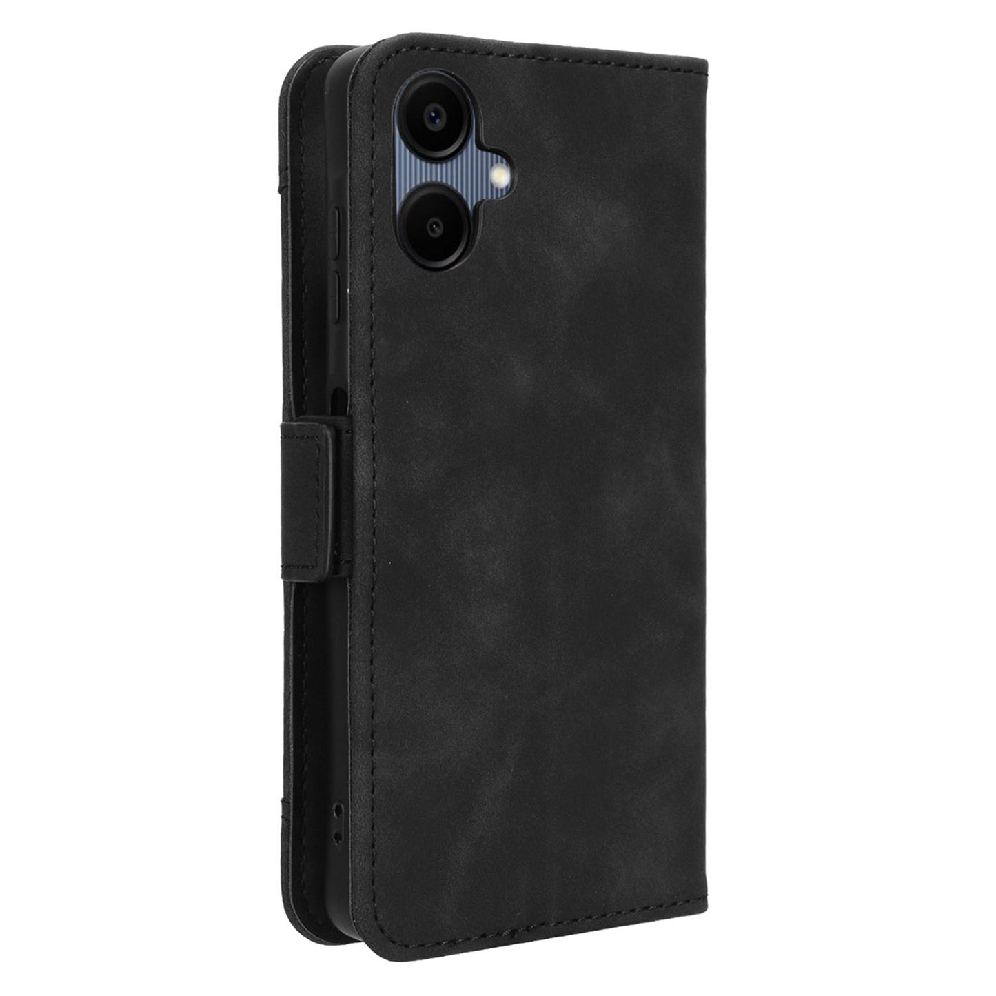 For Samsung Galaxy A06 Leather Case Phone Wallet Cover with Multiple Card Slots - Black