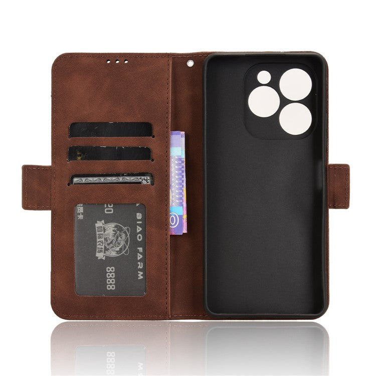 For Infinix Note 40X 5G X6838 Leather Case Phone Wallet Cover with Multiple Card Slots - Brown