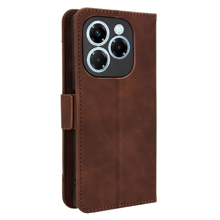 For Infinix Note 40X 5G X6838 Leather Case Phone Wallet Cover with Multiple Card Slots - Brown