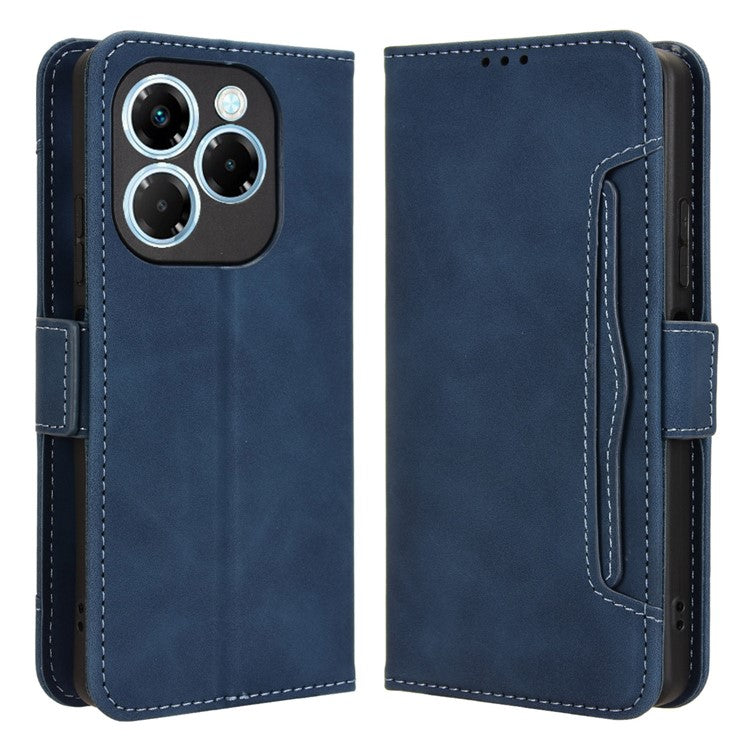 For Infinix Note 40X 5G X6838 Leather Case Phone Wallet Cover with Multiple Card Slots - Blue