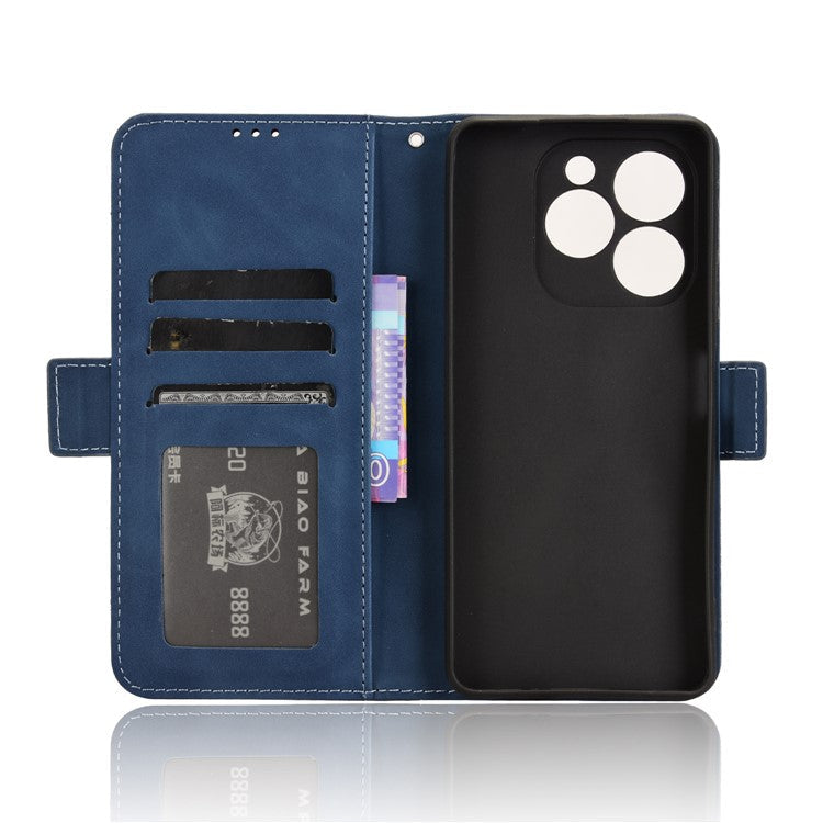 For Infinix Note 40X 5G X6838 Leather Case Phone Wallet Cover with Multiple Card Slots - Blue
