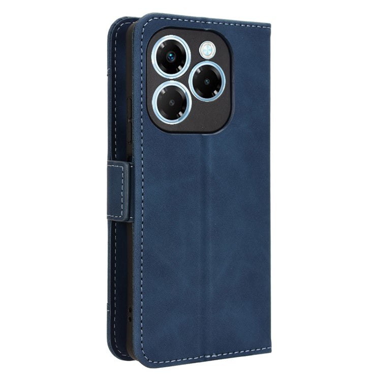 For Infinix Note 40X 5G X6838 Leather Case Phone Wallet Cover with Multiple Card Slots - Blue