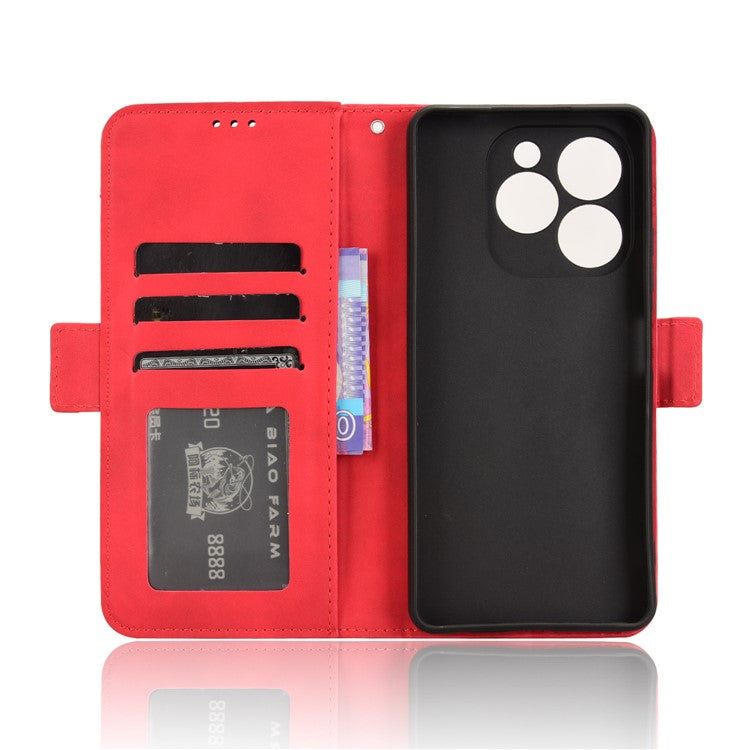 For Infinix Note 40X 5G X6838 Leather Case Phone Wallet Cover with Multiple Card Slots - Red