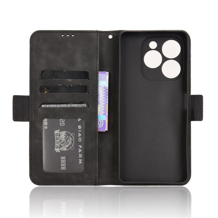 For Infinix Note 40X 5G X6838 Leather Case Phone Wallet Cover with Multiple Card Slots - Black