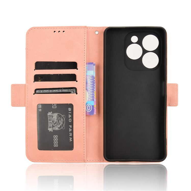 For Infinix Note 40X 5G X6838 Leather Case Phone Wallet Cover with Multiple Card Slots - Pink