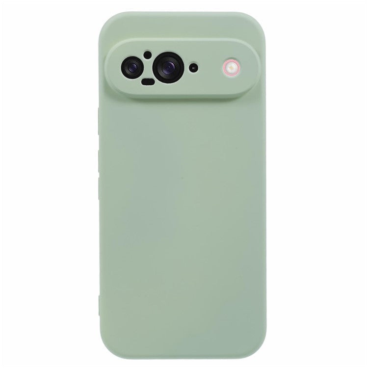 For Google Pixel 9 Case TPU Back Soft Anti-Scratch Fiber Lining Phone Cover - Matcha Green