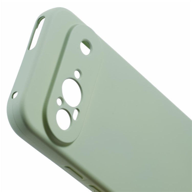 For Google Pixel 9 Case TPU Back Soft Anti-Scratch Fiber Lining Phone Cover - Matcha Green