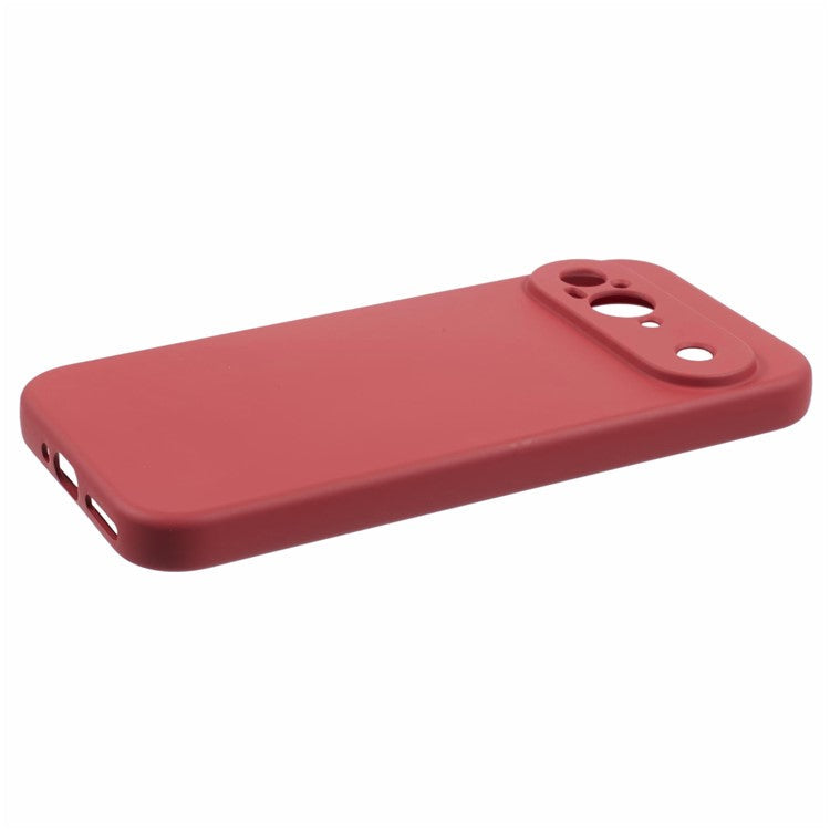 For Google Pixel 9 Case TPU Back Soft Anti-Scratch Fiber Lining Phone Cover - Hawthorn Red