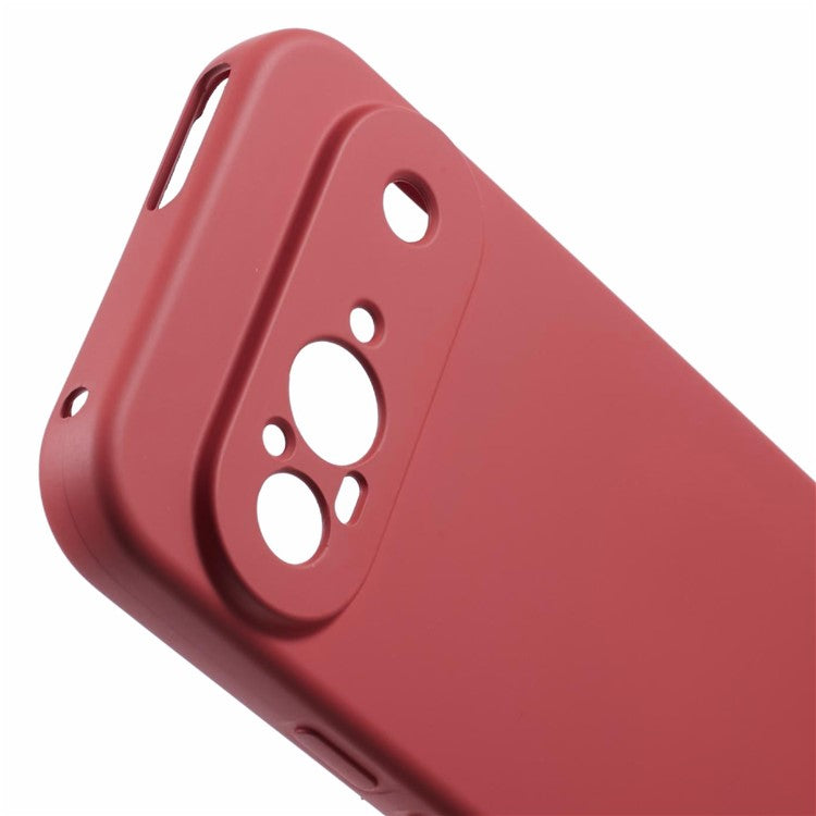For Google Pixel 9 Case TPU Back Soft Anti-Scratch Fiber Lining Phone Cover - Hawthorn Red