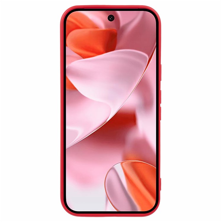 For Google Pixel 9 Case TPU Back Soft Anti-Scratch Fiber Lining Phone Cover - Red