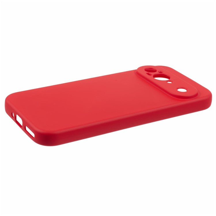 For Google Pixel 9 Case TPU Back Soft Anti-Scratch Fiber Lining Phone Cover - Red