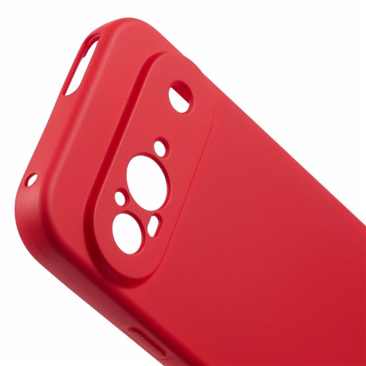 For Google Pixel 9 Case TPU Back Soft Anti-Scratch Fiber Lining Phone Cover - Red