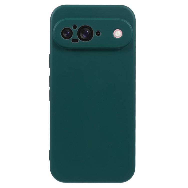 For Google Pixel 9 Case TPU Back Soft Anti-Scratch Fiber Lining Phone Cover - Army Green